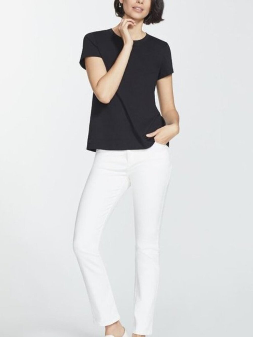 NEW Lafayette 148 New York White Thompson Stretch Jeans 8